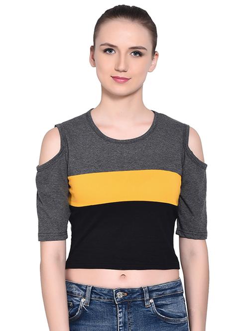 women's crop round neck top - 16331426 -  Standard Image - 0