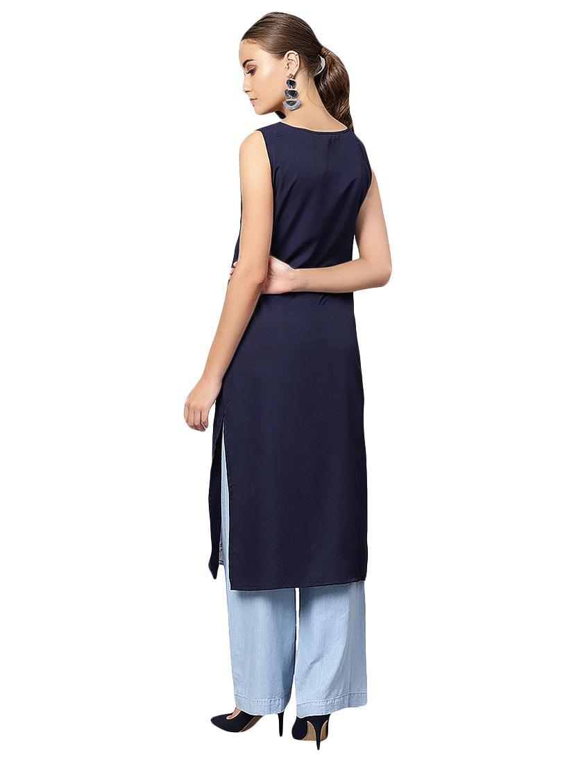 floral printed straight kurta - 16331436 - Standard Image - 2
