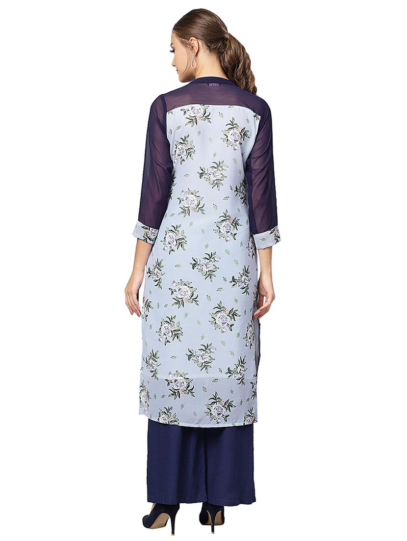 floral printed straight kurta - 16331532 - Standard Image - 2
