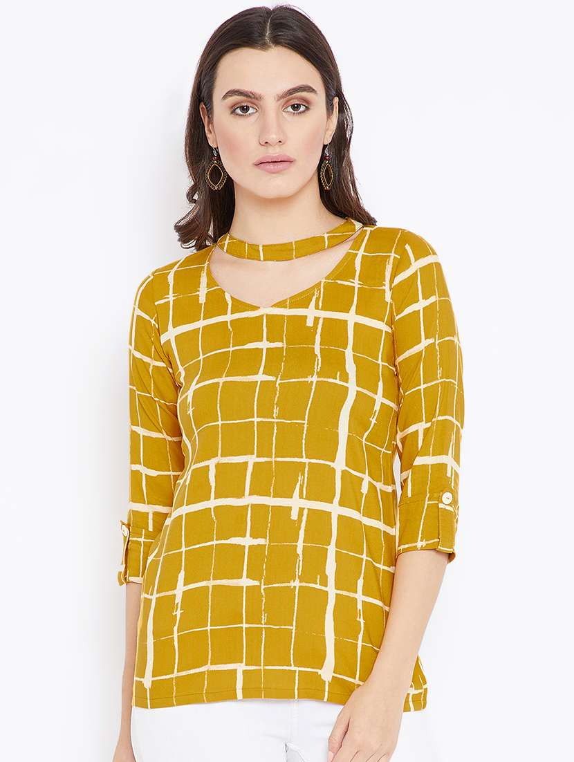 women's straight crew neck top