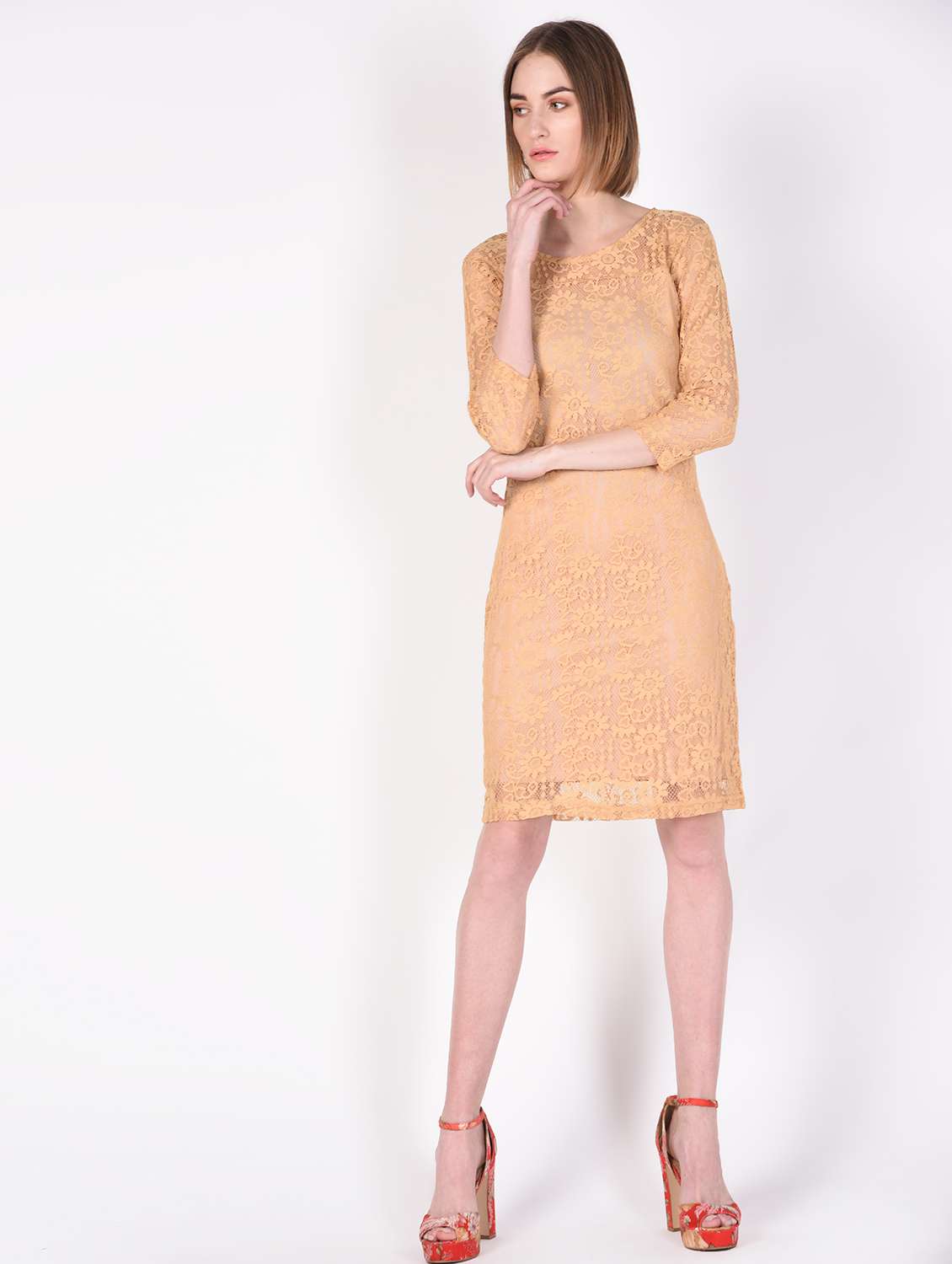 Floral Laced Sheath Dress