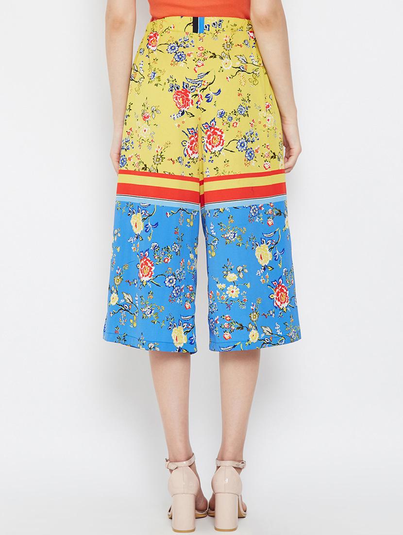 tie knot pocket detail color block culotte - 16332813 - Standard Image - 2