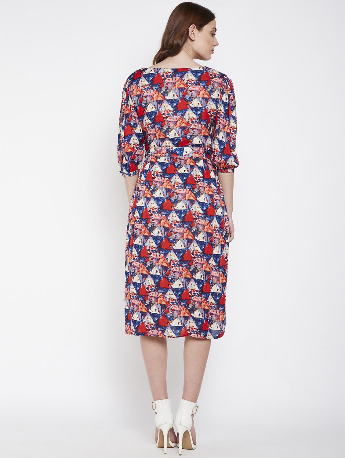 tie front button up aline dress - 16332847 - Standard Image - 2