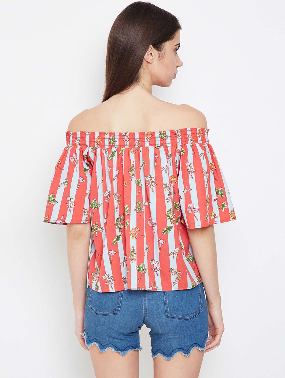 smocked off shoulder top - 16333067 -  Standard Image - 2