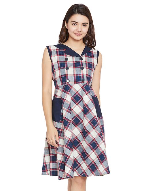 women's fit & flare abstract dress - 16333771 -  Standard Image - 0