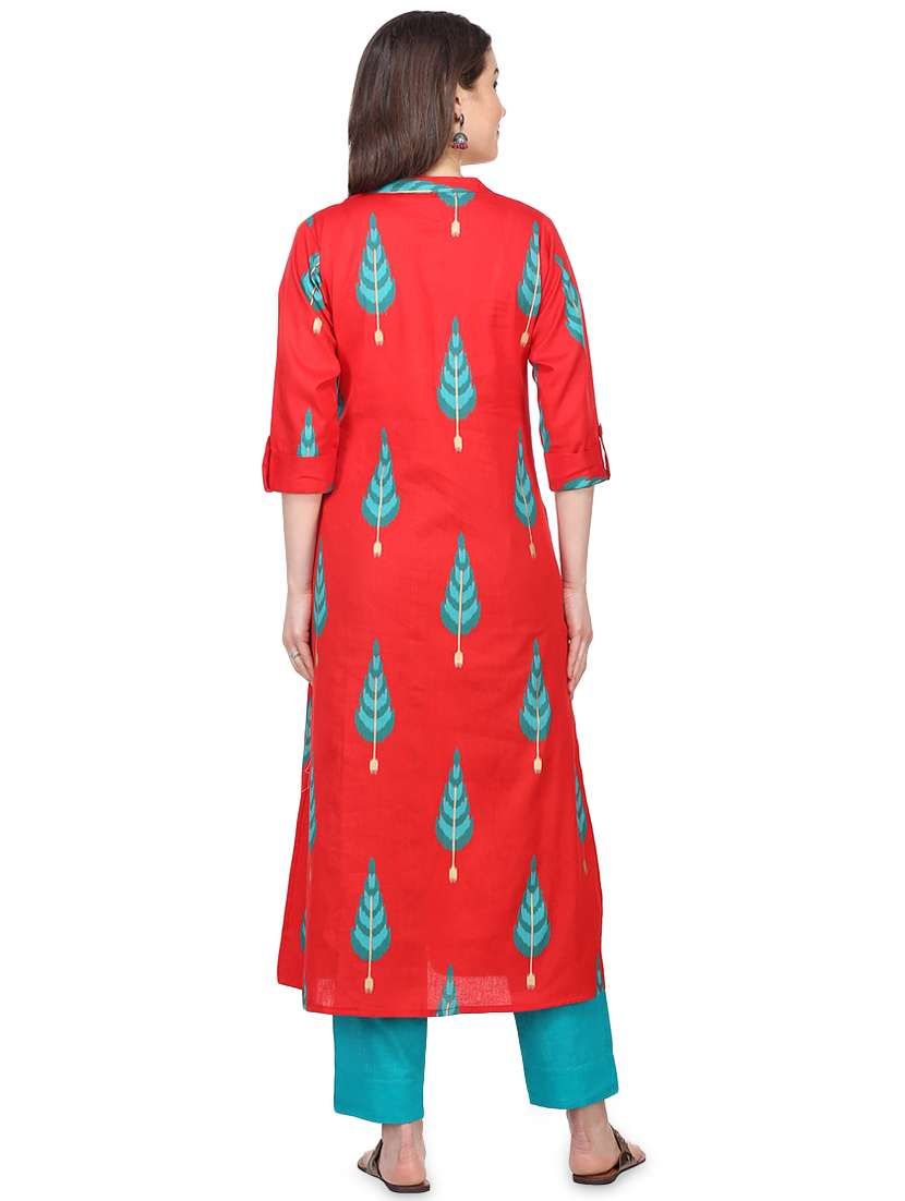 ikat printed a-line kurta - 16335318 -  Standard Image - 2