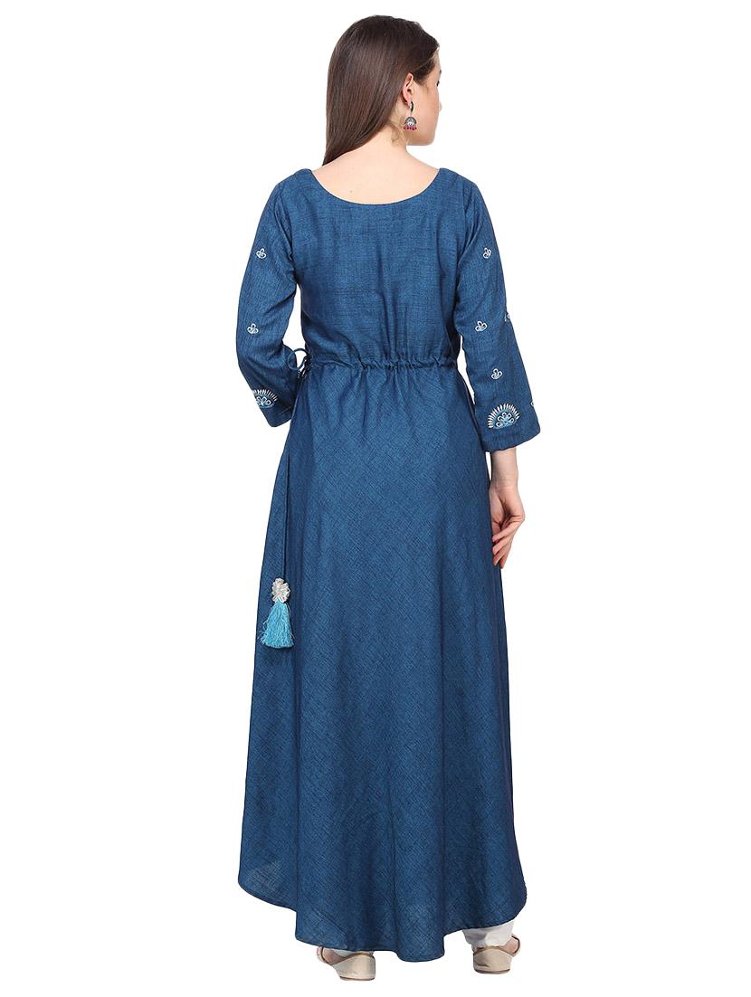 embroidered flared kurta - 16335331 - Standard Image - 2