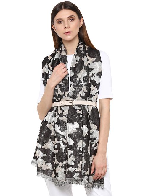 black cotton stole - 16336166 -  Standard Image - 0