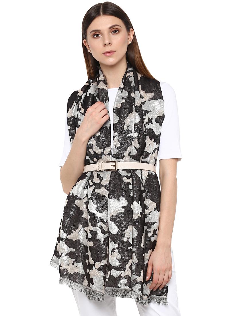 black cotton stole - 16336166 -  Zoom Image - 0