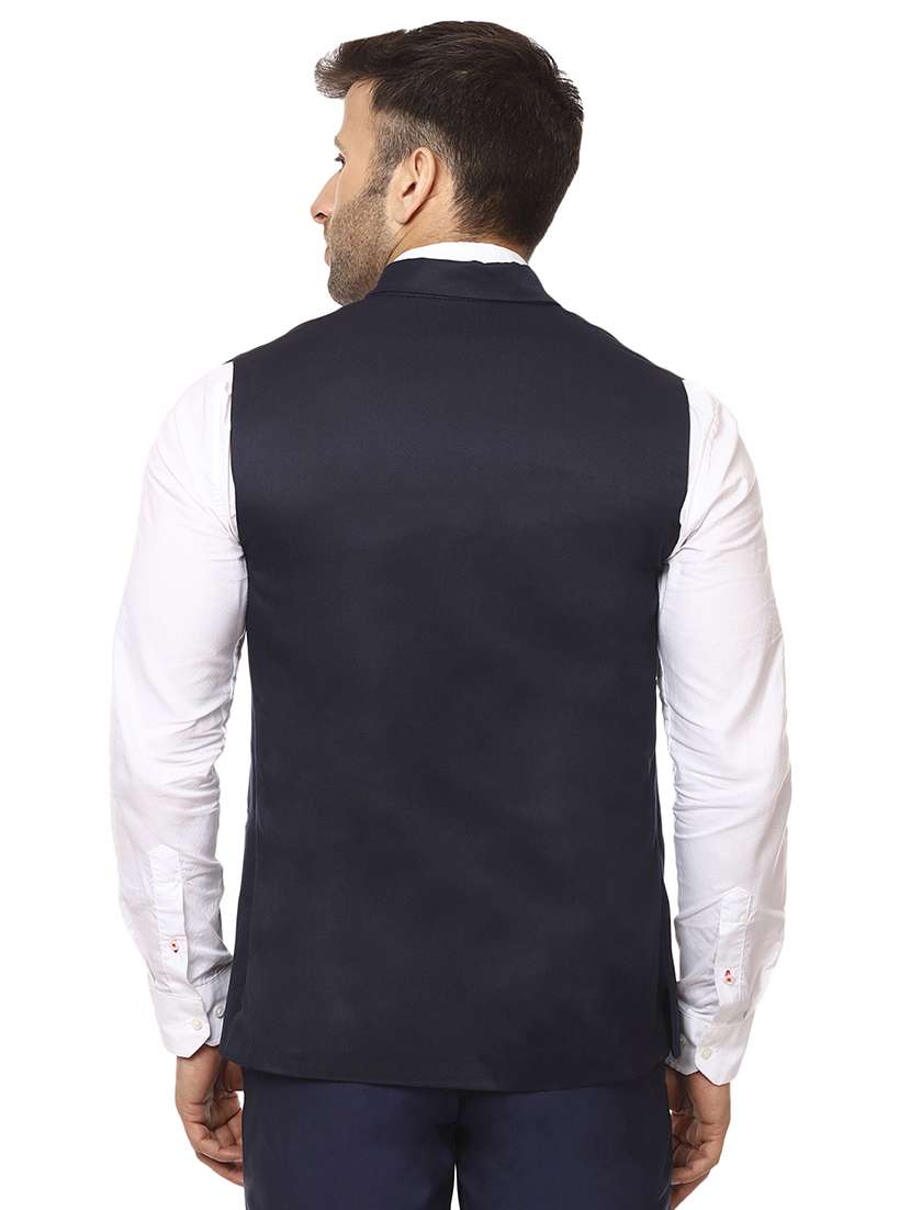 navy blue solid waist coat - 16336473 -  Standard Image - 2