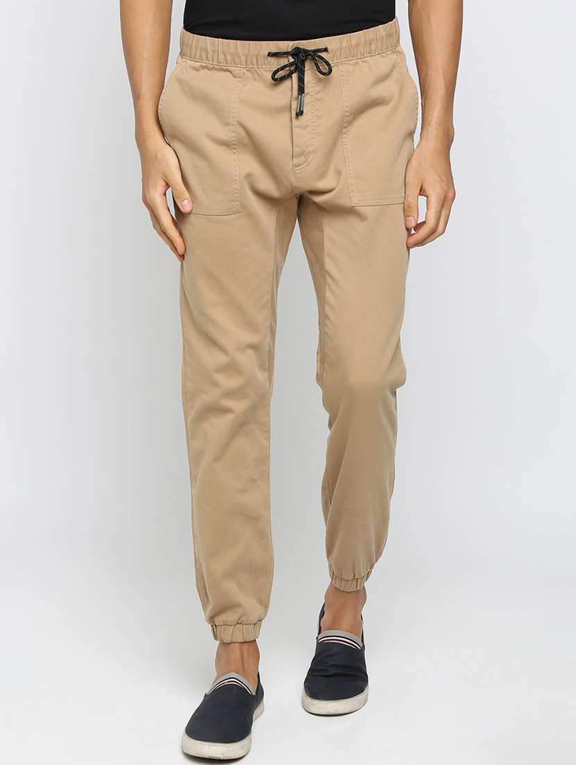 brown solid jogger