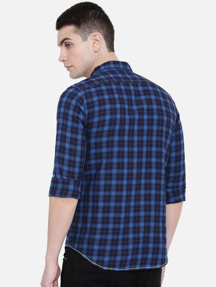 blue checkered casual shirt - 16337767 - Standard Image - 2