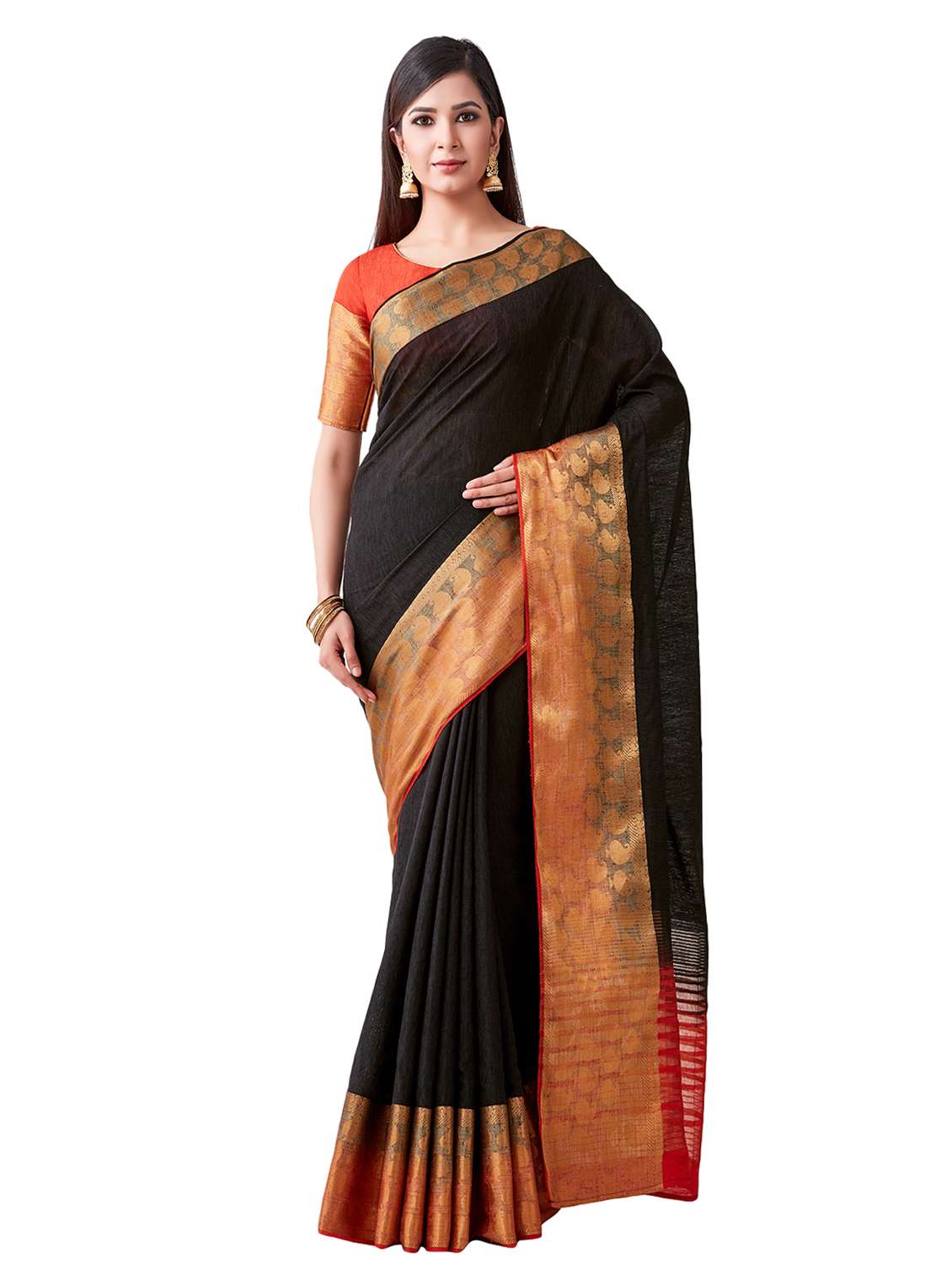 solid with bordered saree