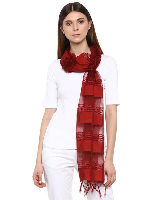 red viscose stole - 16341286 - Standard Image - 0