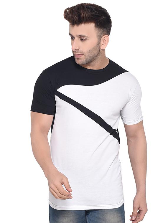 white color block t-shirt - 16341779 -  Zoom Image - 0