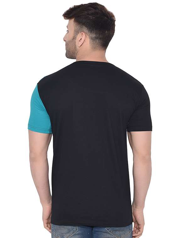 blue color block t-shirt - 16341781 - Standard Image - 2