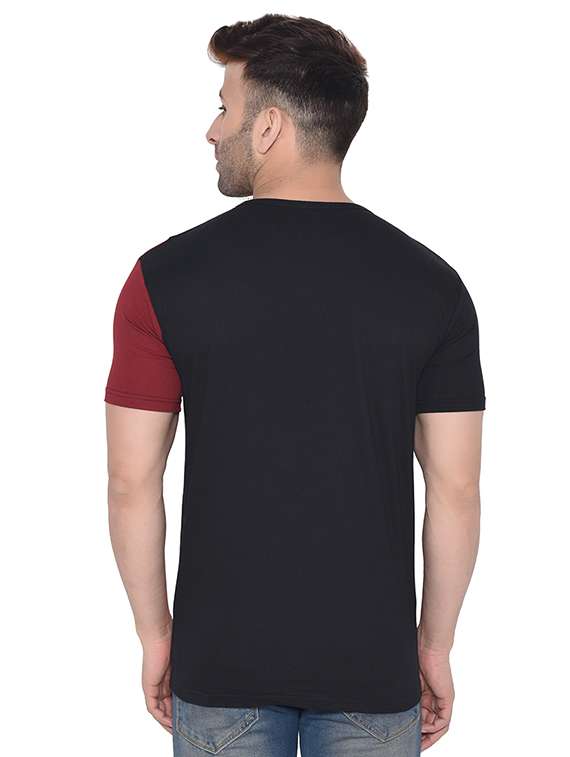 maroon color block t-shirt - 16341782 -  Standard Image - 2