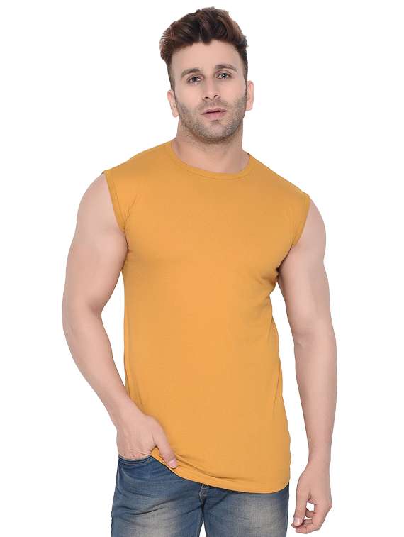 yellow solid t-shirt