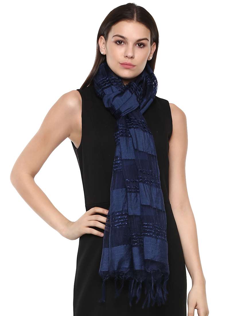 navy blue viscose stole - 16341845 - Zoom Image - 0