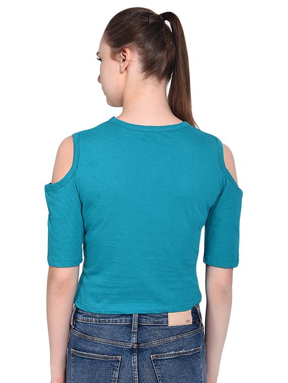 cold shoulder color block tee - 16341862 - Standard Image - 2