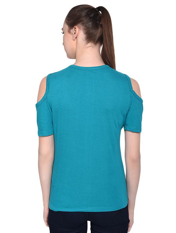 cold shoulder color block tee - 16341866 - Standard Image - 2
