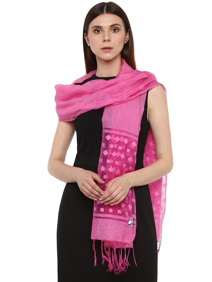 pink viscose stole - 16342307 -  Zoom Image - 0