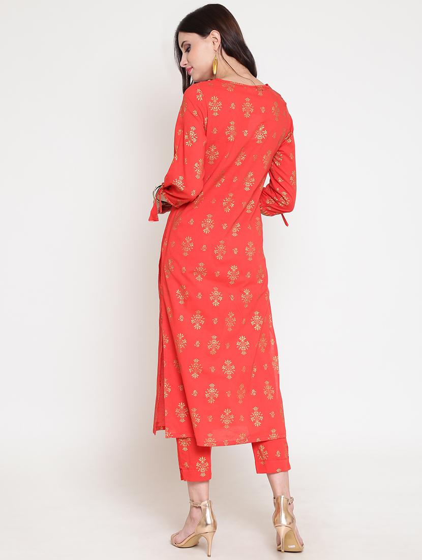 foil print kurta palazzo set - 16342774 - Standard Image - 2