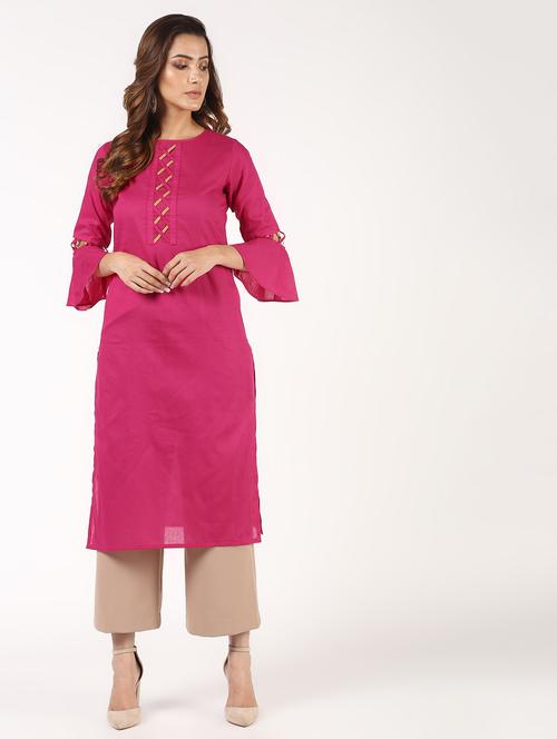 women's straight kurta - 16343576 - Standard Image - 0
