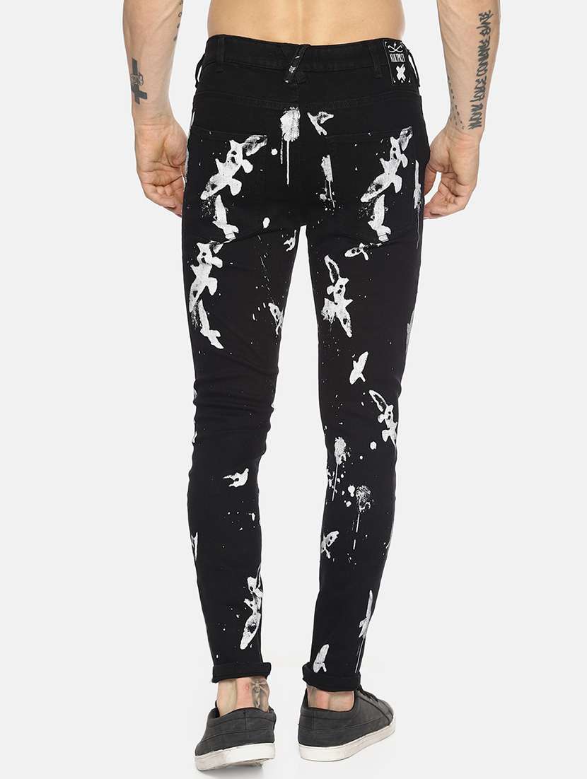 mens slim fit printed jeans - 16345306 - Standard Image - 2
