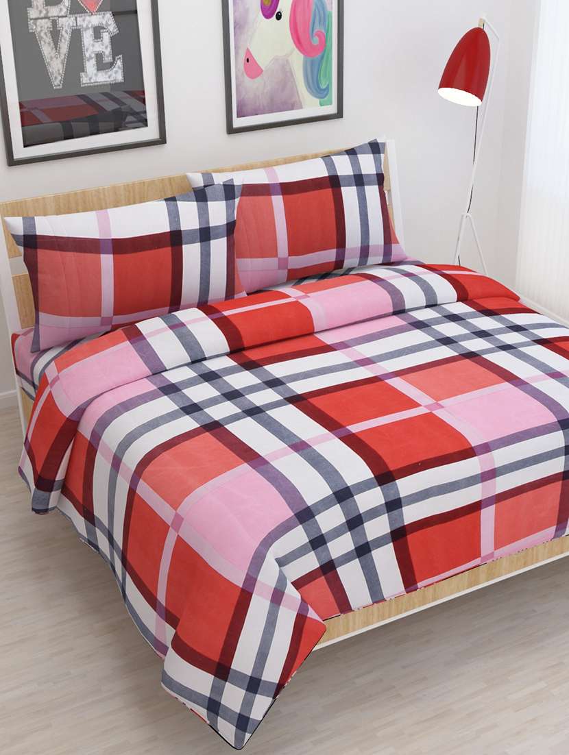 polycotton double bedsheet with 2 pillow covers