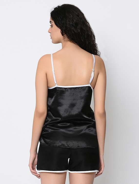 contrast piped nightwear set - 16347042 - Standard Image - 2