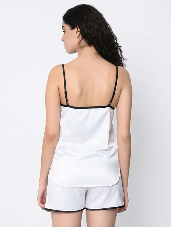 contrast piped nightwear set - 16347046 -  Standard Image - 2