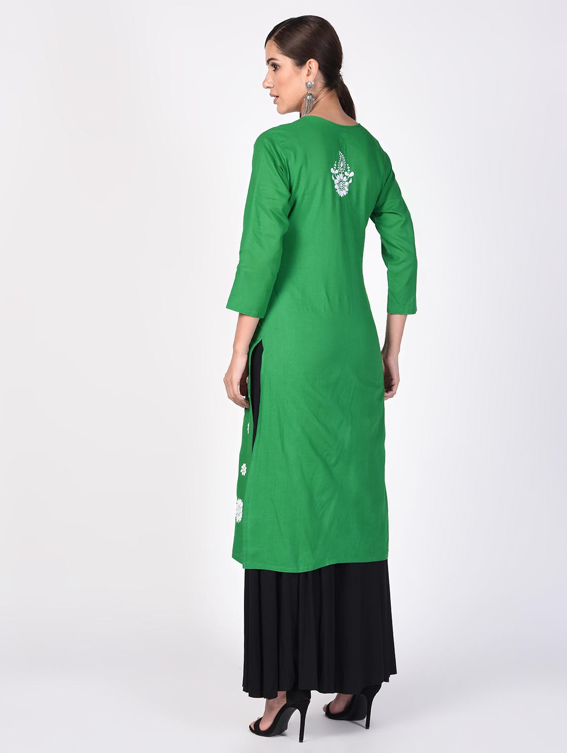 chikankari straight kurta - 16347066 - Standard Image - 2