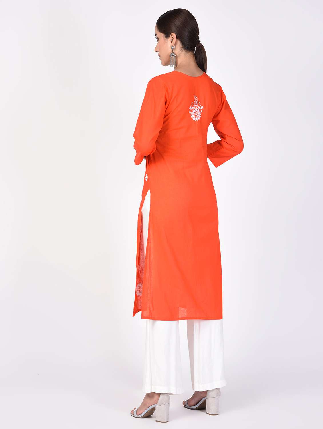 chikankari straight kurta - 16347070 - Standard Image - 2