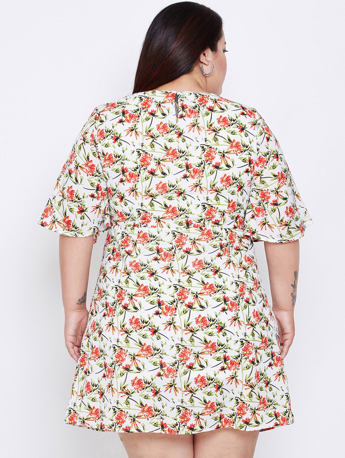 round neck floral a-line dress - 16348905 - Standard Image - 2