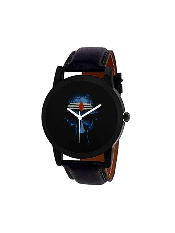 wake wood round dial analog watch (dial24)
