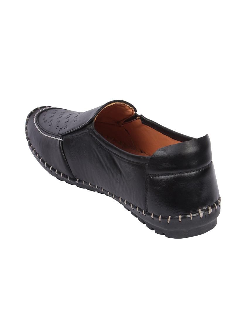 black leatherette slip on loafers - 16350888 - Standard Image - 2