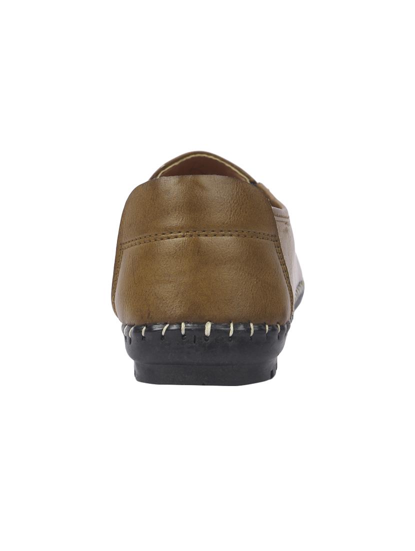 tan leatherette slip on loafers - 16350889 - Standard Image - 2