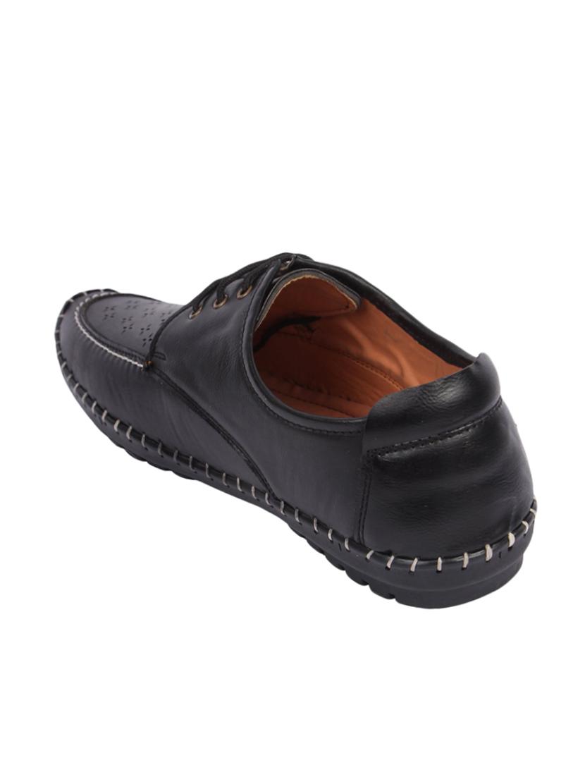 black leatherette lace up shoes - 16350890 - Standard Image - 2