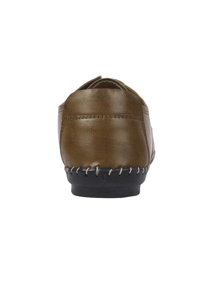 tan leatherette lace up shoes - 16350893 - Standard Image - 2