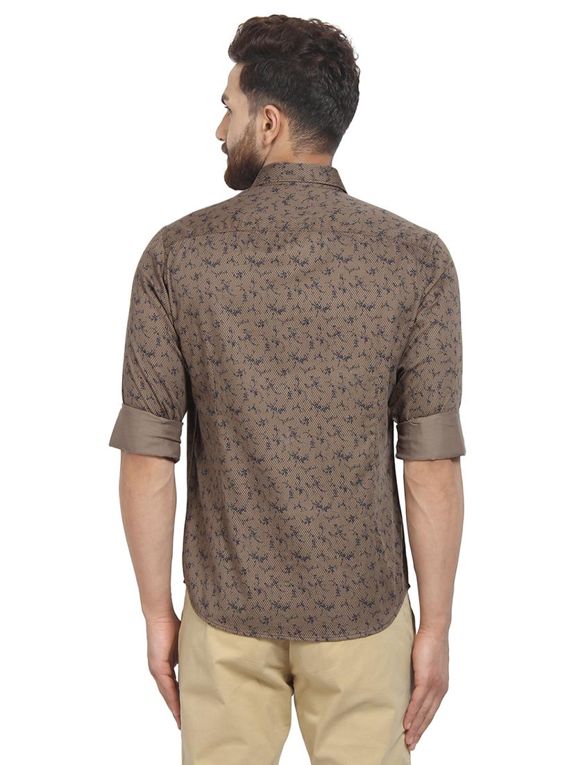 olive green printed casual shirt - 16351785 - Standard Image - 2