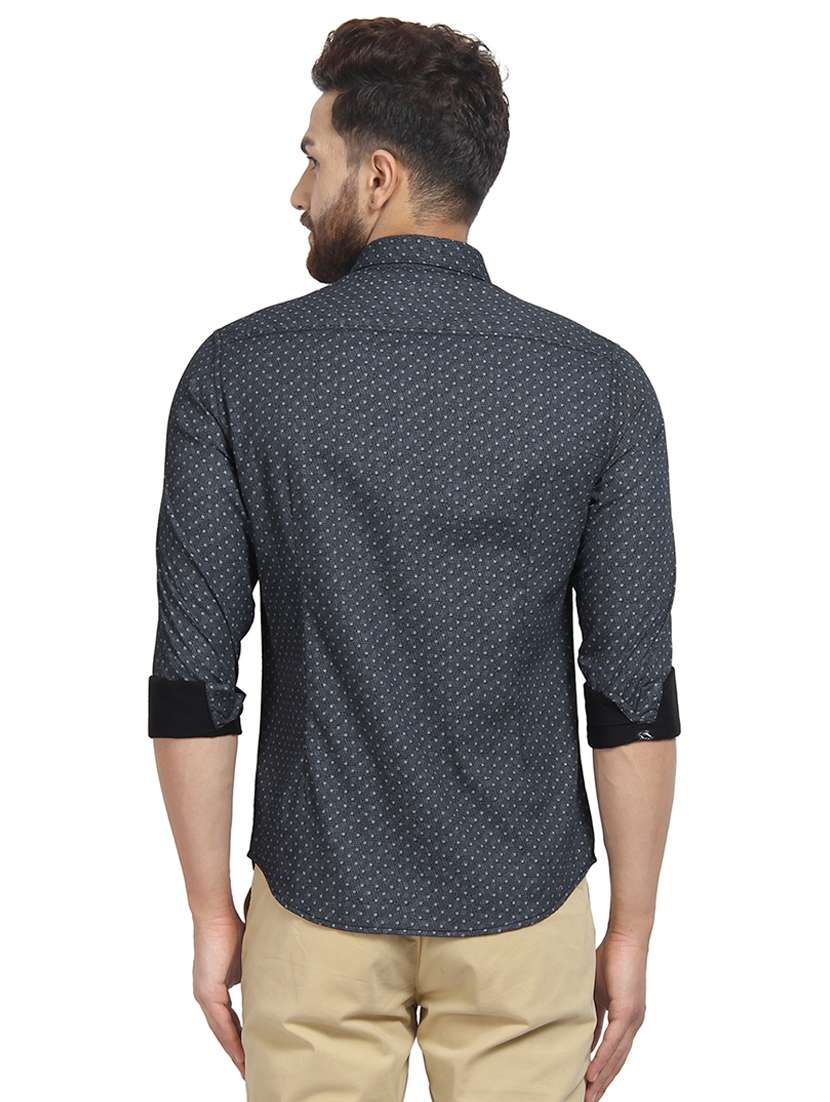 black self design casual shirt - 16351786 - Standard Image - 2