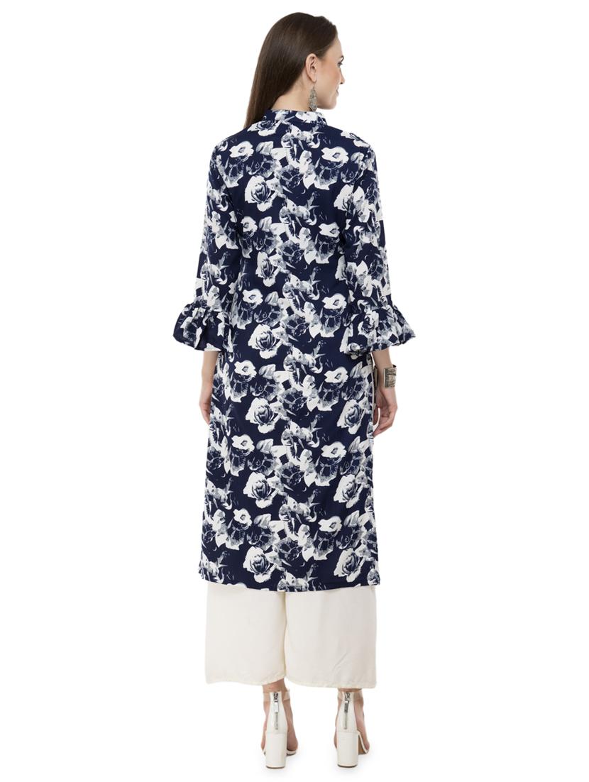 floral straight kurta - 16352638 - Standard Image - 2