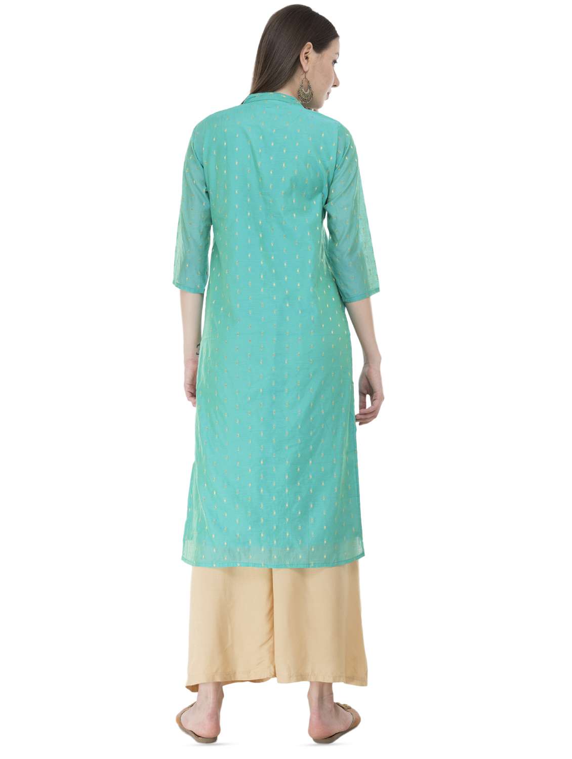 self design straight kurta - 16352833 -  Standard Image - 2