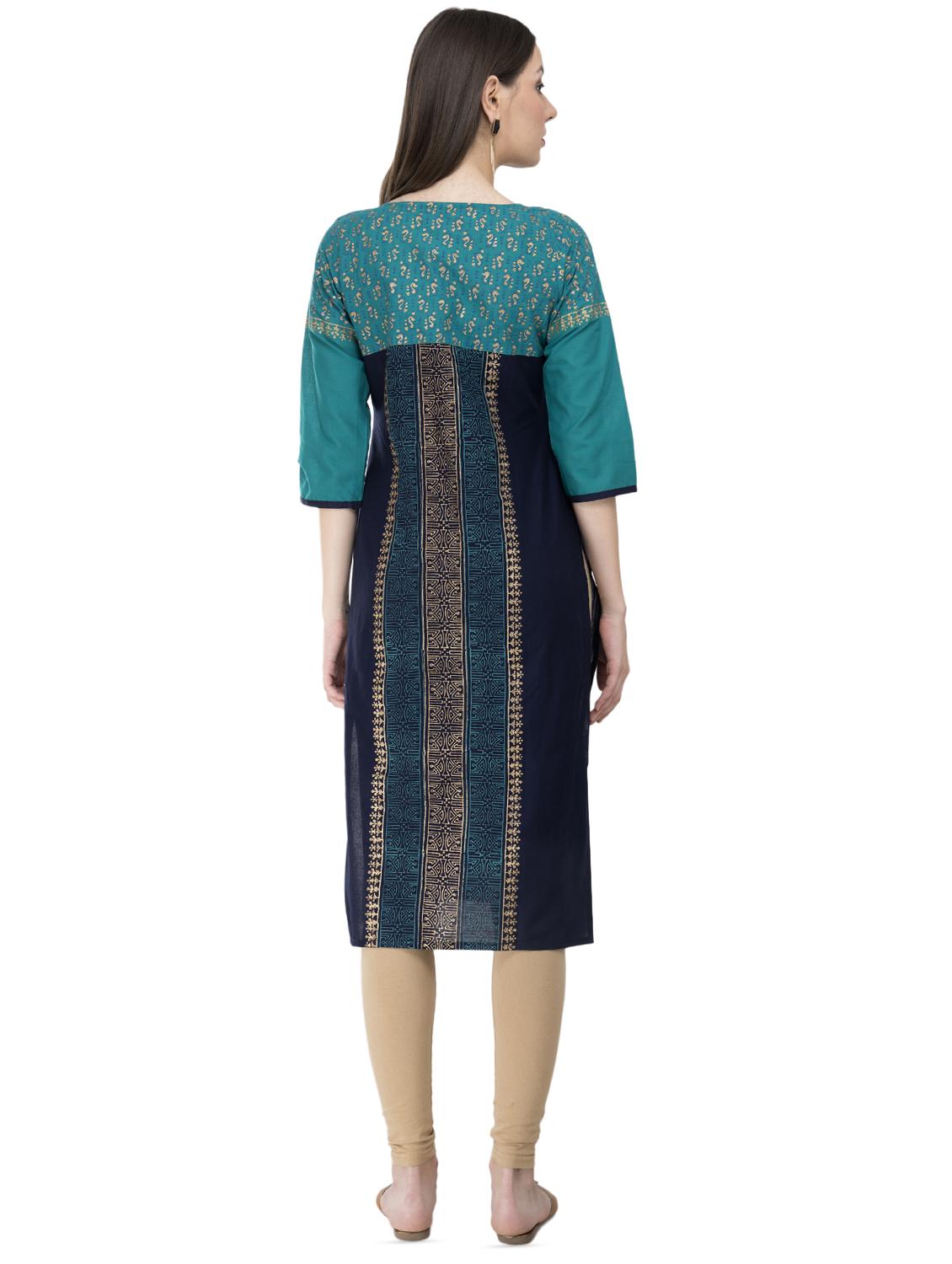 block print straight kurta - 16352841 - Standard Image - 2