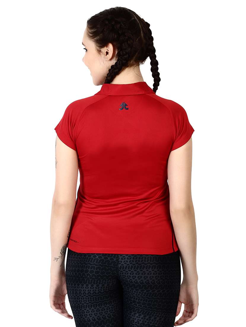 women's plain polo neck t-shirt - 16357265 -  Standard Image - 2