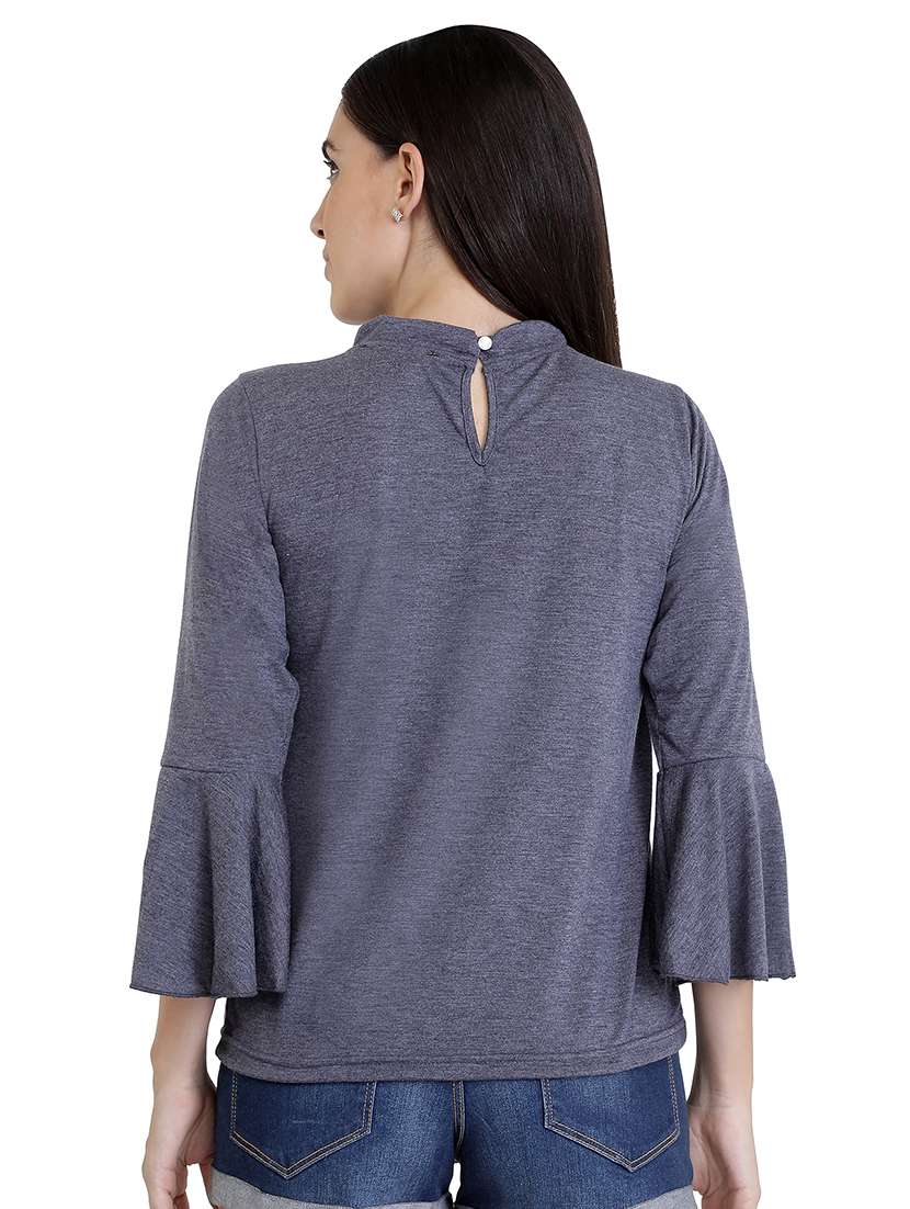 women's straight key hole neck top - 16357435 - Standard Image - 2