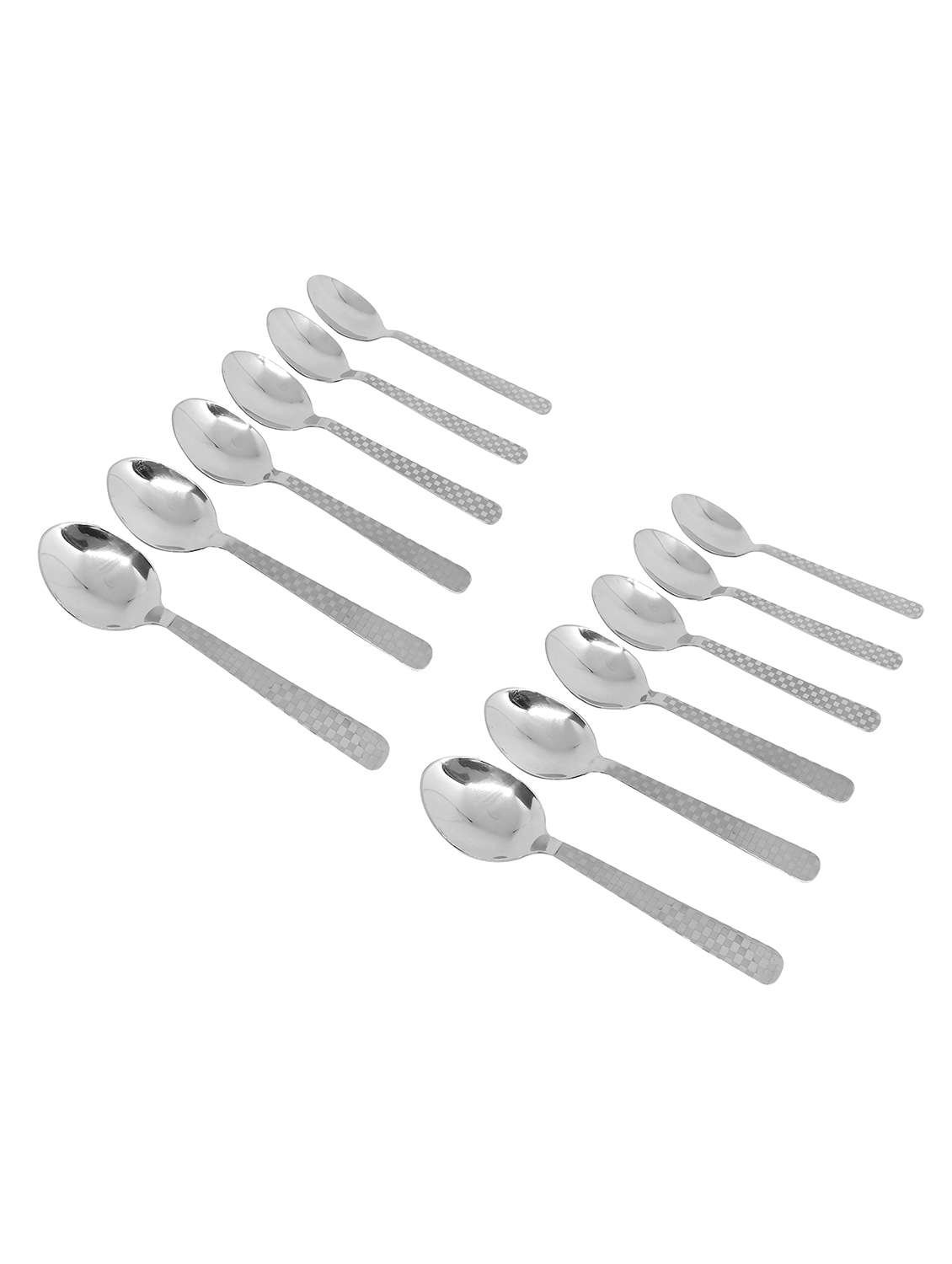 homeish stainless steel table spoons with  laser check design (12 pcs)