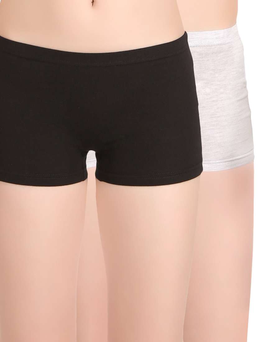 set of 2 solid boy shorts panty