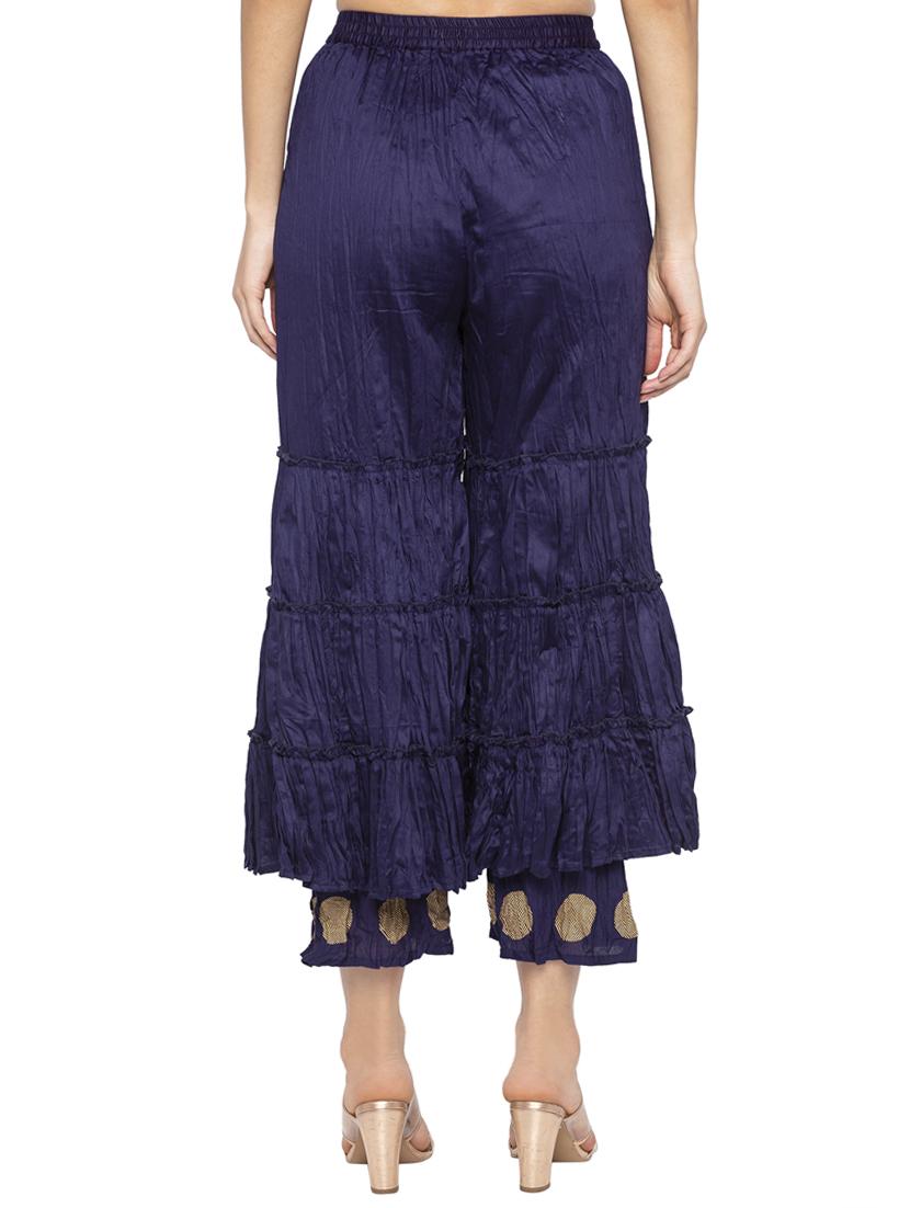 navy blue solid sharara - 16360333 - Standard Image - 2
